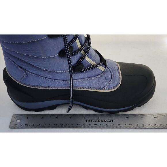 BOOTS-COLUMBIA-CASCADIAN TRINITY-Denim-Rubber Soles-Faux Fur-Laces-Woman-Size 7 - Picture 10 of 14